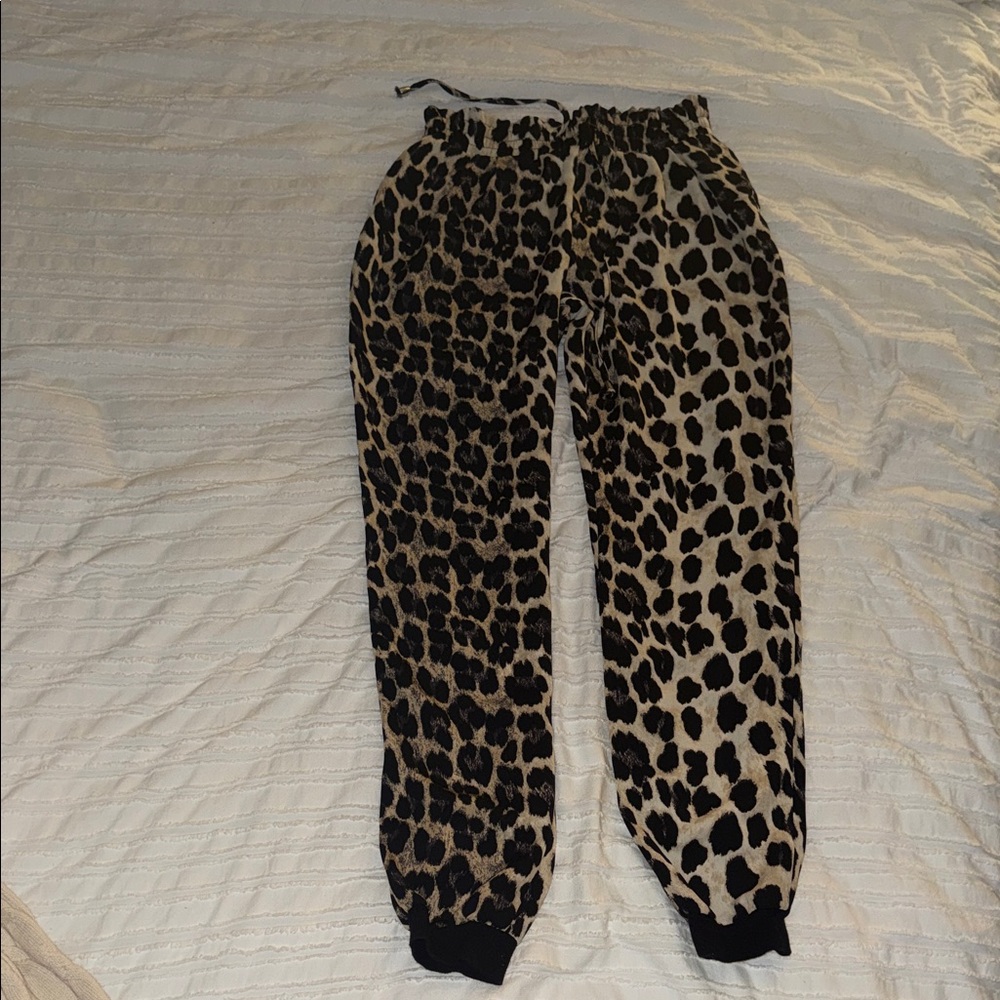 Zara Leopard Print Jogger Pants